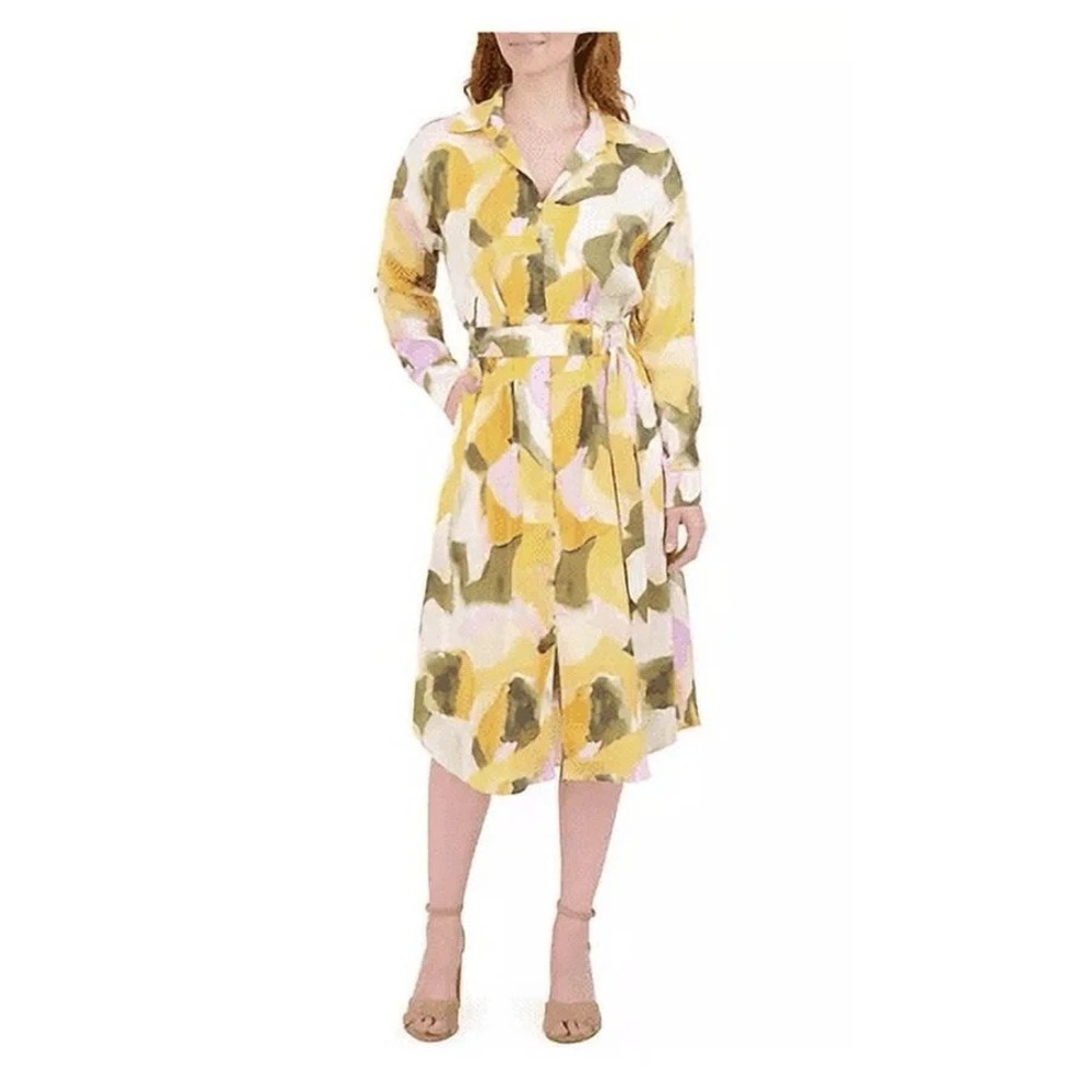 French Connection Women's S‎ Multicolor Satin Abstract Summer Dress